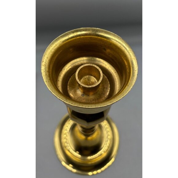 Vtg Solid Brass Candle StickHolder‎ 12" Made In India - Picture 3 of 7